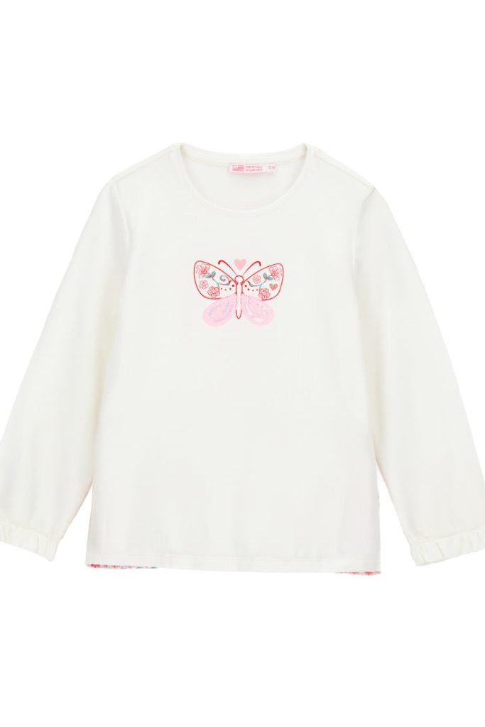 T-shirt fille à volants « House Of Flowers »
