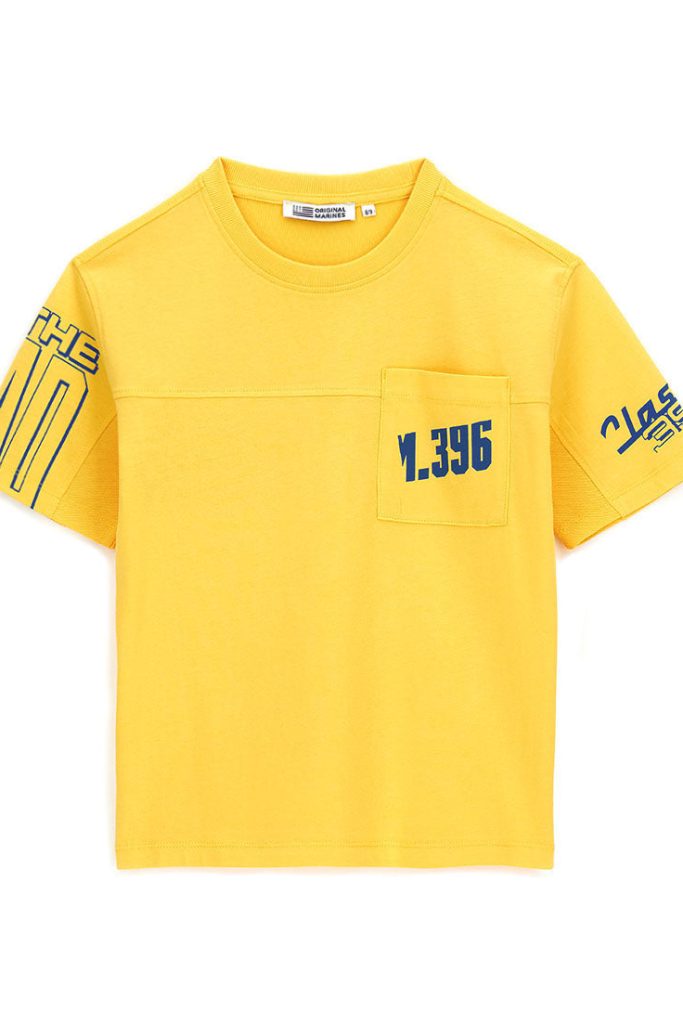 T-shirt en jean Truker pour adolescent avec empiècements en piqué