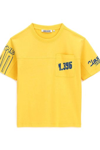 T-shirt en jean Truker pour adolescent avec empiècements en piqué
