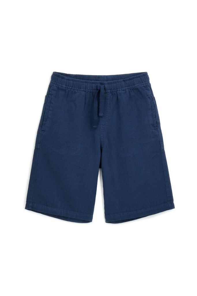 Bermuda en denim Trucker pour adolescent, mélange de lin