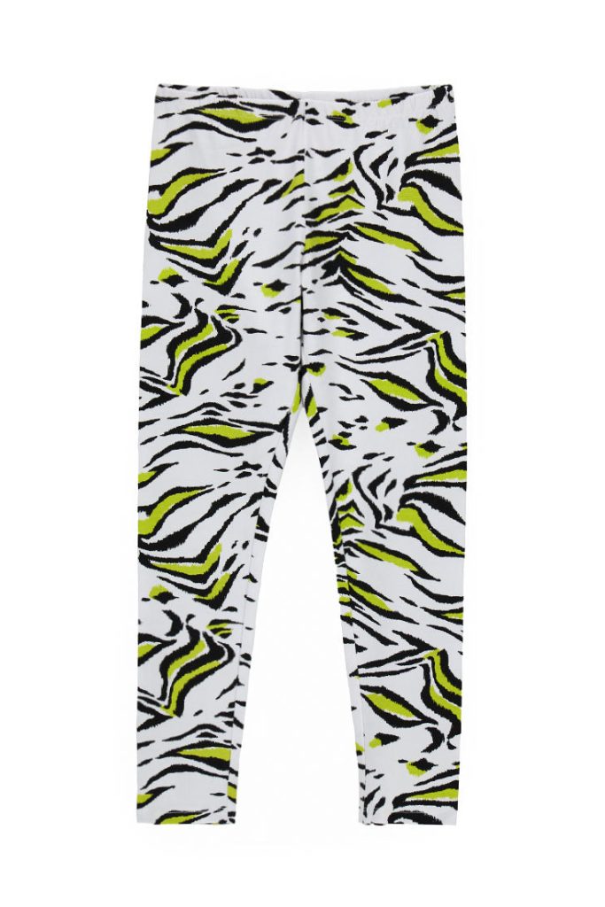 Leggings zèbre noirs et blancs pour adolescentes