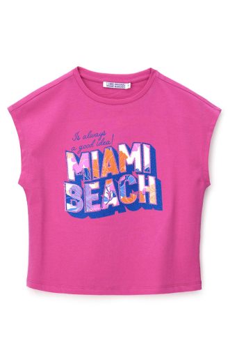 T-shirt à paillettes « C’est l’été » pour adolescente 1