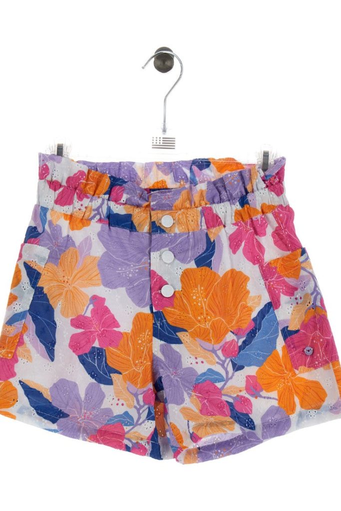 C’est l’été, short bermuda fleuri pour adolescente