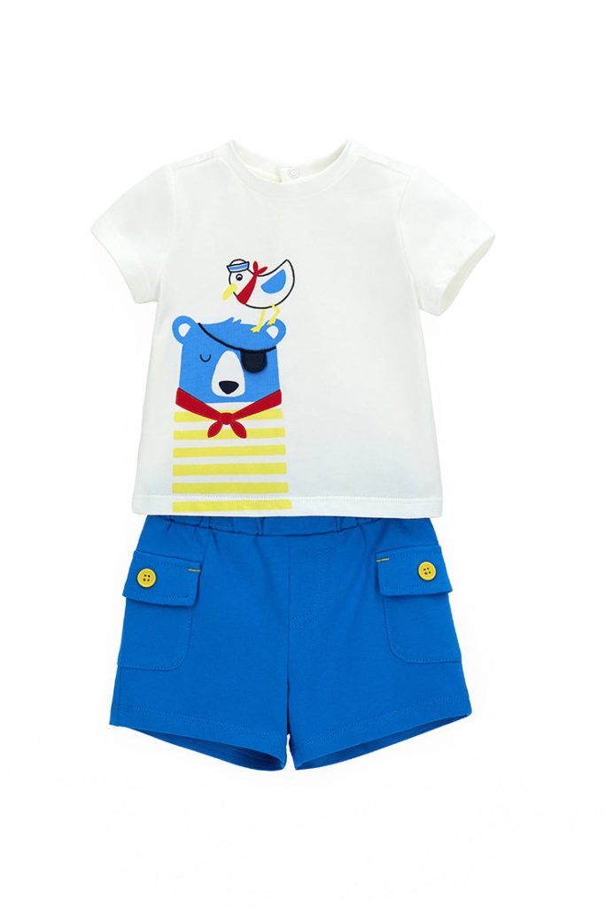 Ensemble t-shirt et bermuda Sunlight pour nouveau-né garçon, taille 3