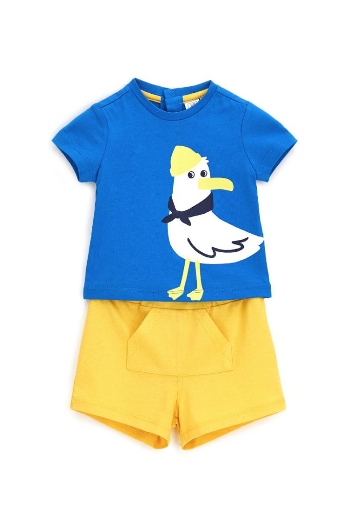 Ensemble t-shirt et bermuda Sunlight pour nouveau-né garçon, taille 4