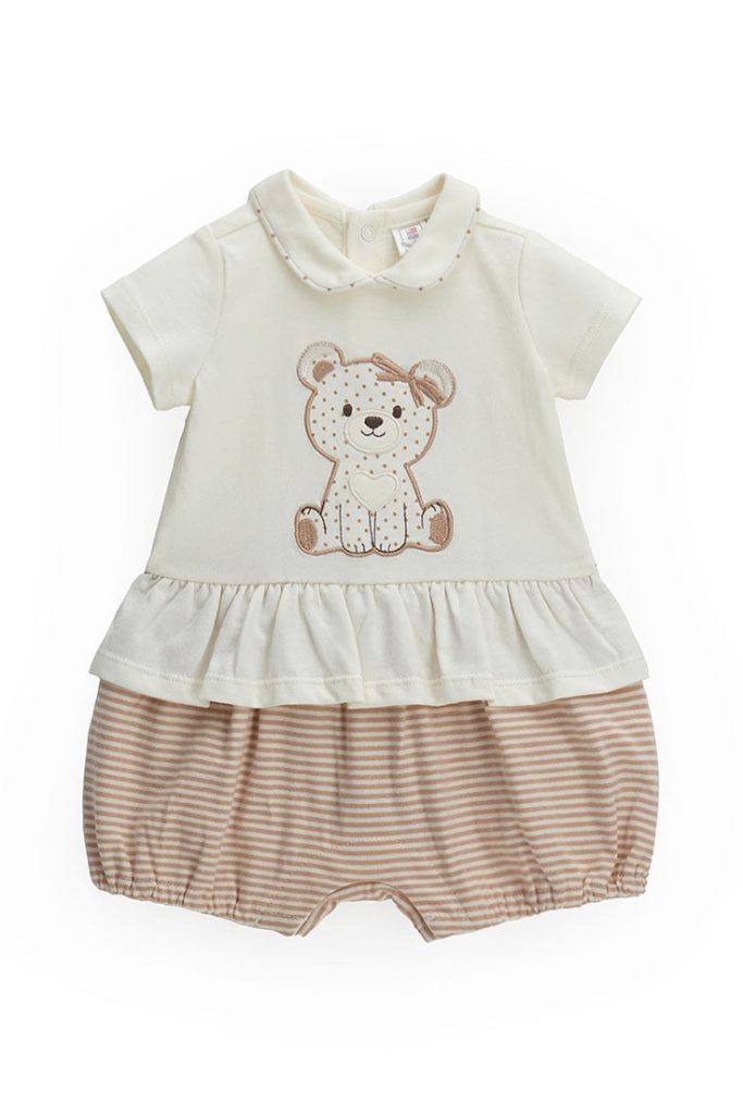 Salopette nouveau-né fille Wet Sand avec col