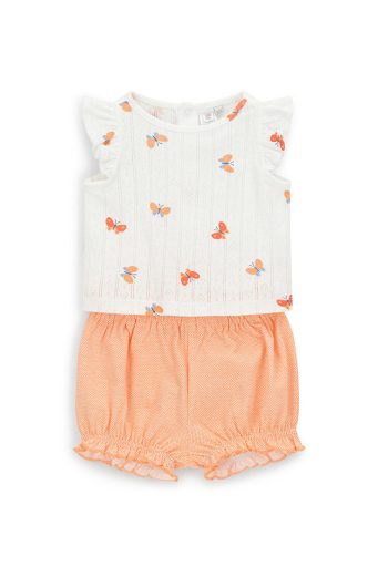 Ensemble t-shirt et collants Tangerine pour nouveau-né fille 1