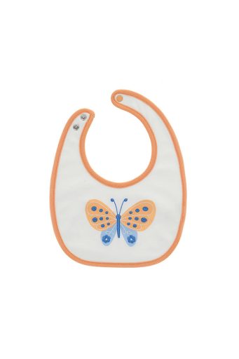 Bavoir en coton pour nouveau-né fille mandarine