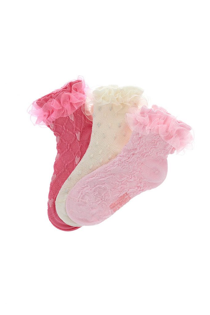 Lot de trois chaussettes à volants Mademoiselle Girl