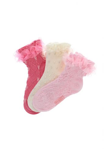 Lot de trois chaussettes à volants Mademoiselle Girl