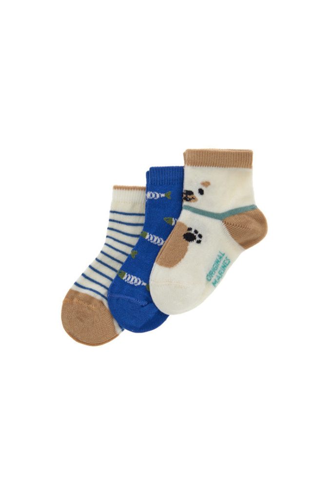 Lot de trois paires de chaussettes courtes Wild Farm pour bébé garçon