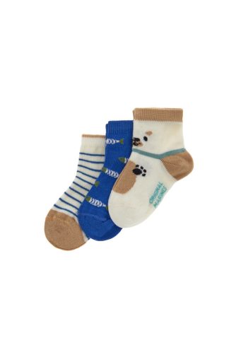 Lot de trois paires de chaussettes courtes Wild Farm pour bébé garçon