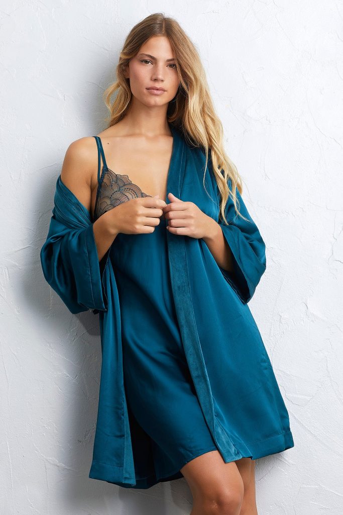 Kimono femme touche émeraude