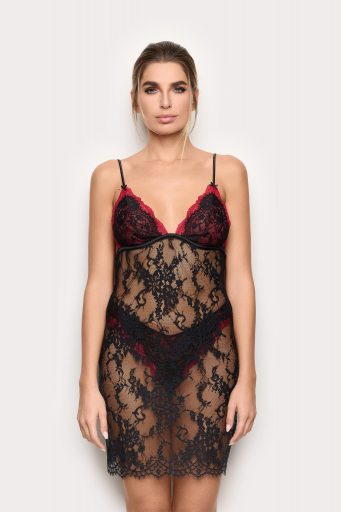 Chemise romantique entièrement en dentelle + dentelle pour femme
