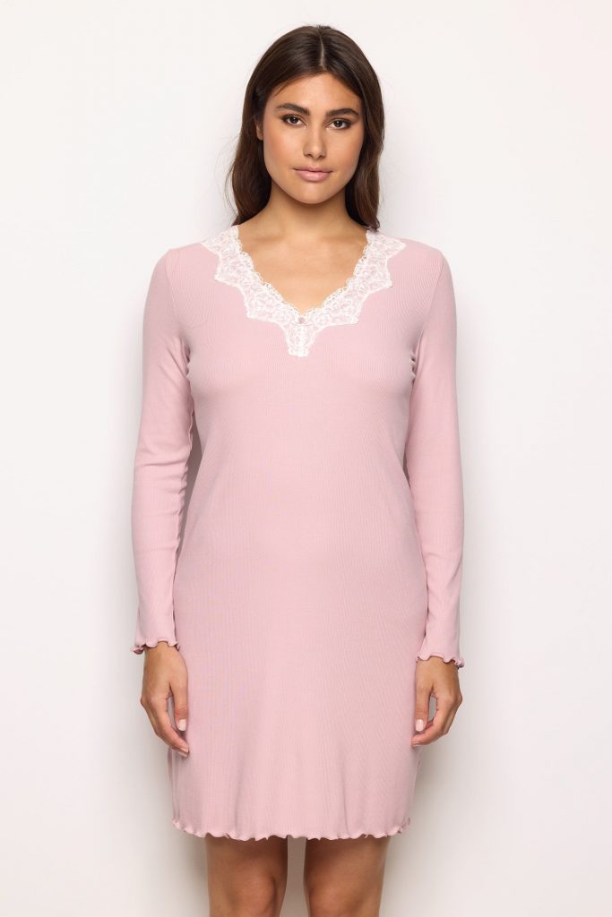 Chemise basique côtelée en modal/coton pour femme