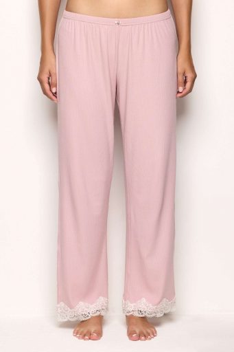 Pantalon côtelé basique en modal/coton pour femme