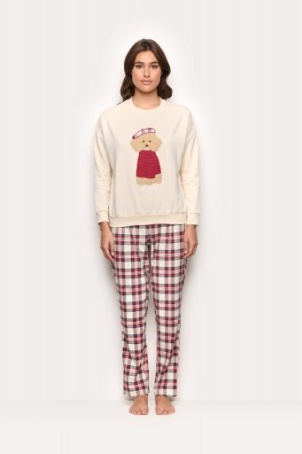 Pyjama d’hiver à motif caniche, intérieur en éponge française brossée, pour femme