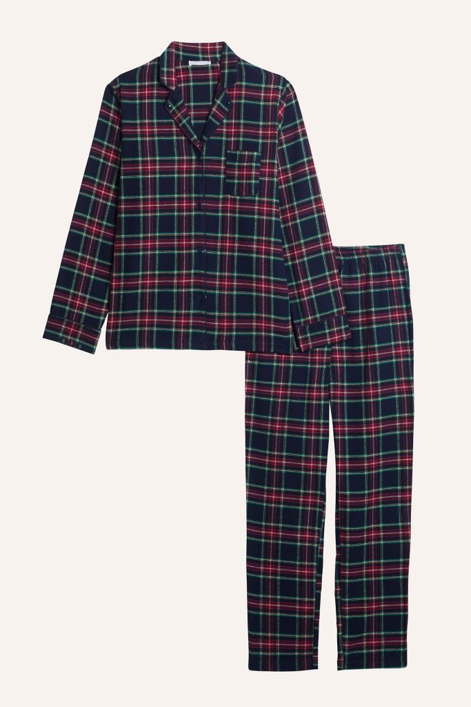 Pyjama long Tartan Family Kids avec ouverture sur le devant 1