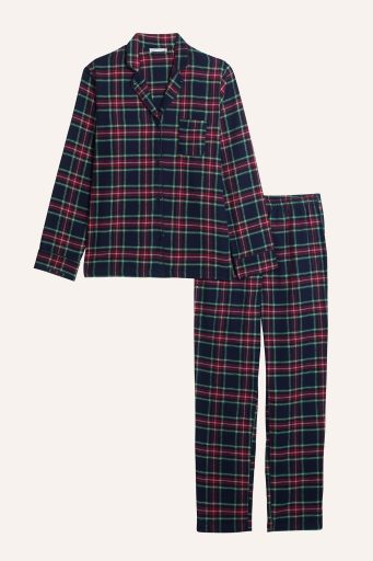 Pyjama long Tartan Family Kids avec ouverture sur le devant 1