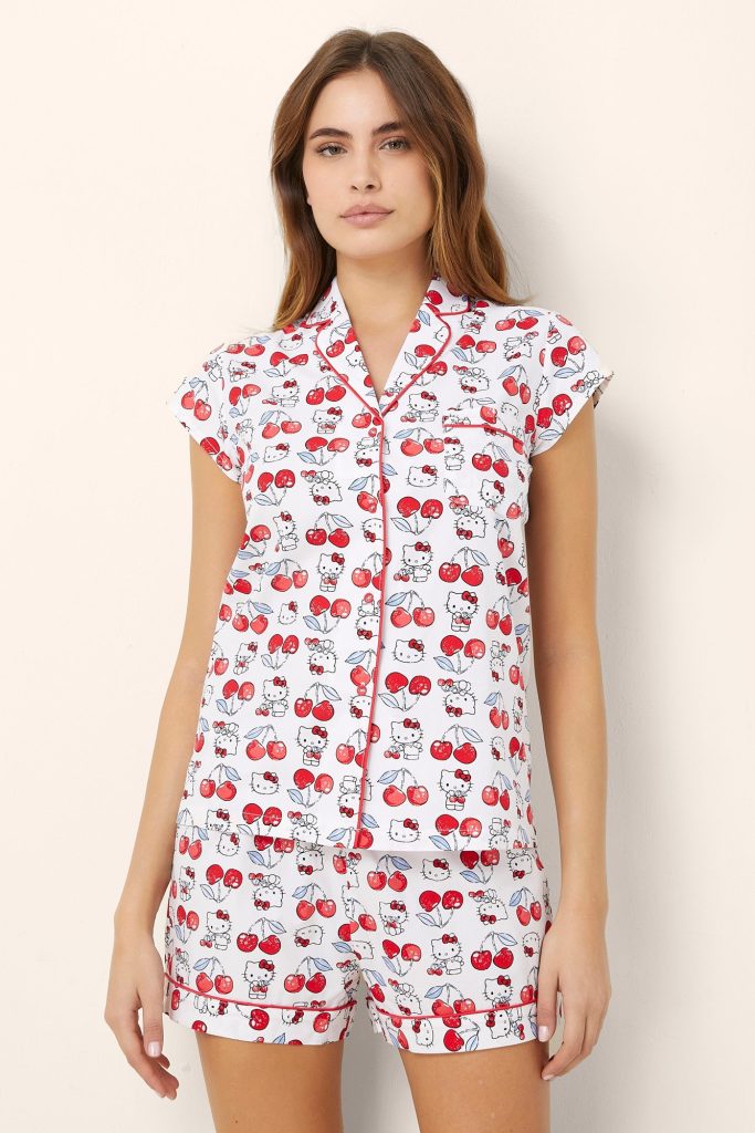 Pyjama femme Hello Kitty ouverture devant