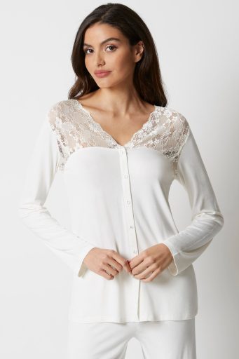 Pyjama femme Primula à manches longues avec ouverture sur le devant