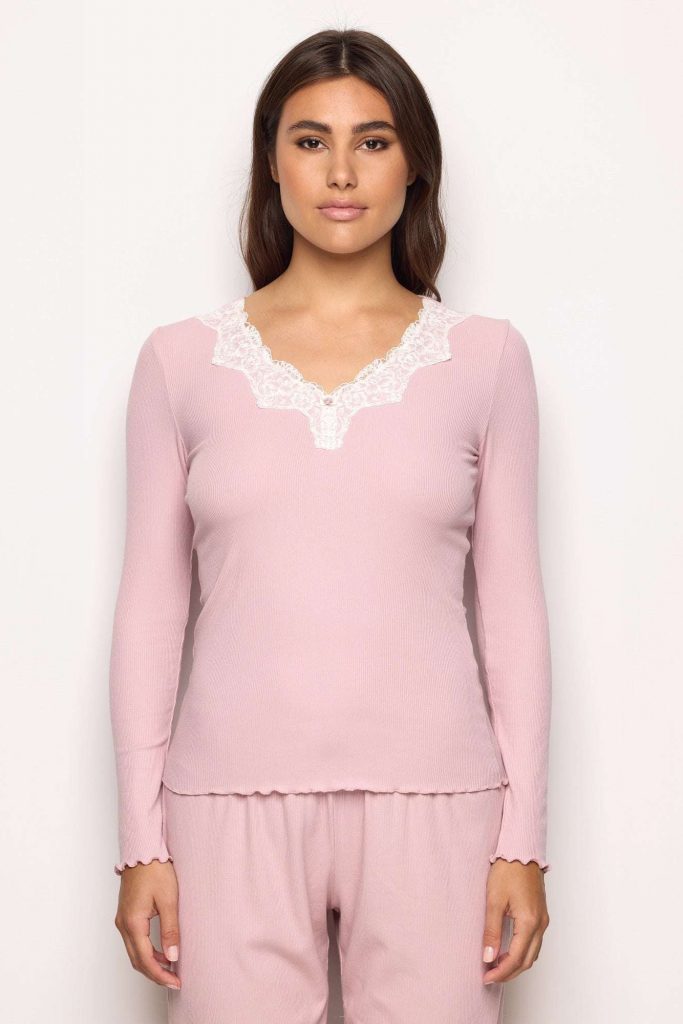 Hauts basiques côtelés en modal/coton pour femme