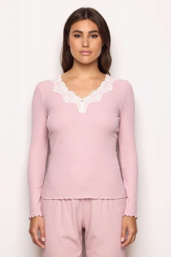 Hauts basiques côtelés en modal/coton pour femme