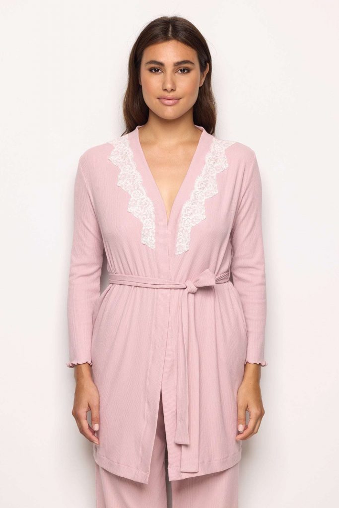 Chemises de nuit basiques en modal/coton côtelé pour femme