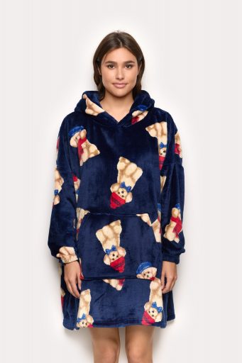 Chemises de nuit d’hiver à motif caniche, fausse fourrure, femme