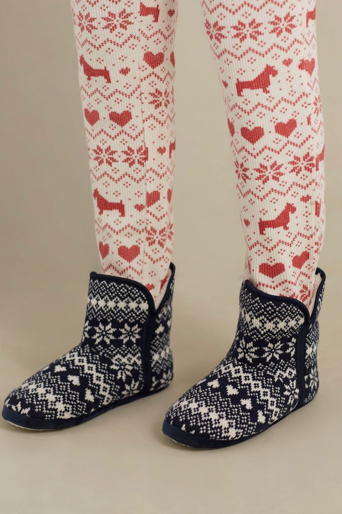 Chaussons pour femme avec animaux de compagnie de Noël