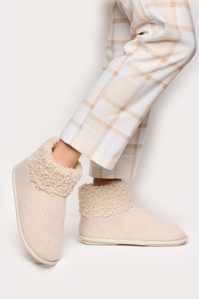 Pantoufles après-ski en maille pour femme