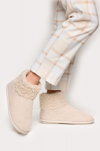 Pantoufles après-ski en maille pour femme