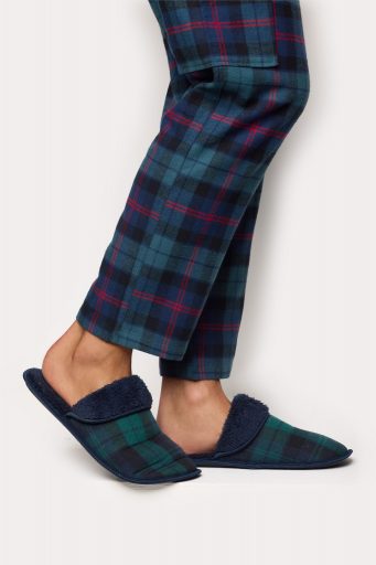 Pantoufles Mix & Match 002 en flanelle teinte en fil pour homme