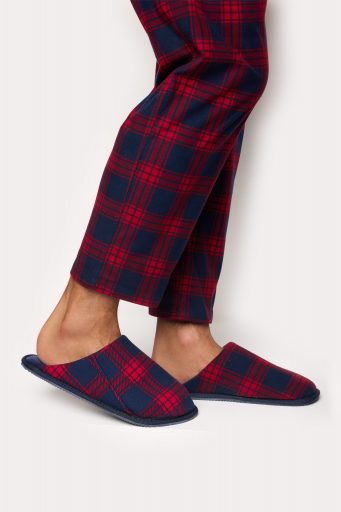 Pantoufles Mix & Match 003 en flanelle teinte en fil pour homme